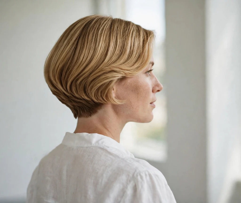 Inverted bob with graduated nape