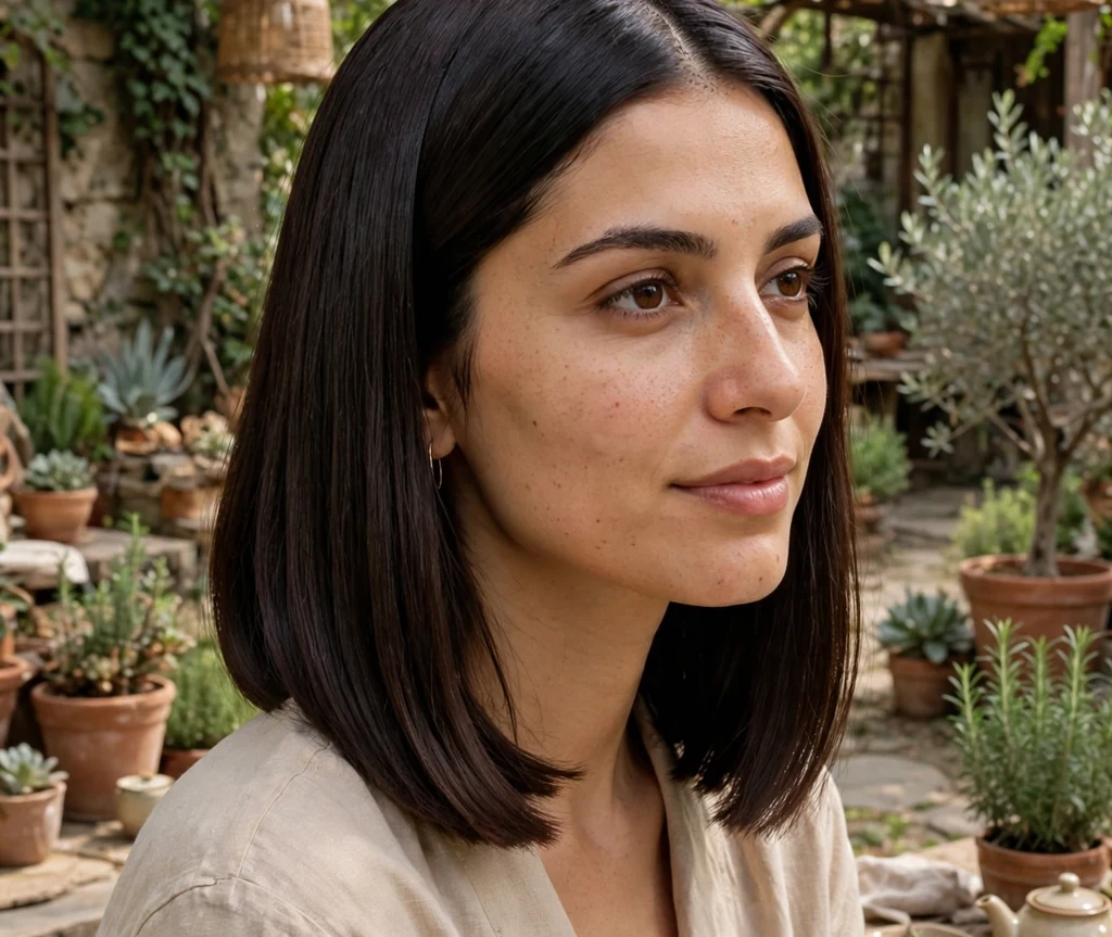 Blunt bob with middle part