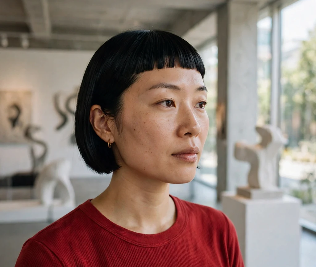 Blunt bob with micro bangs