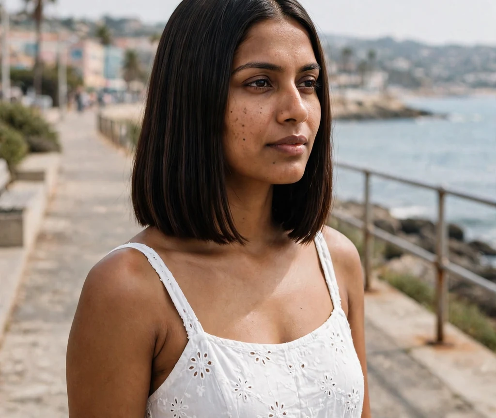 Sleek blunt lob