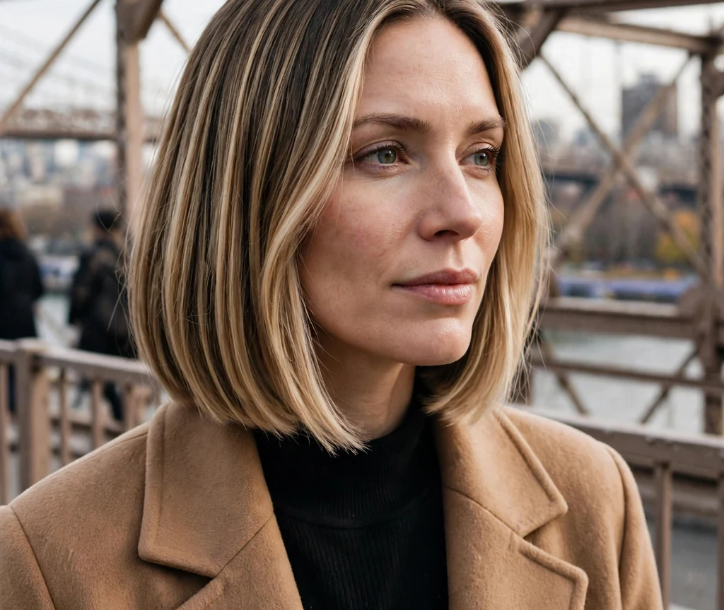 Blunt bob with highlights
