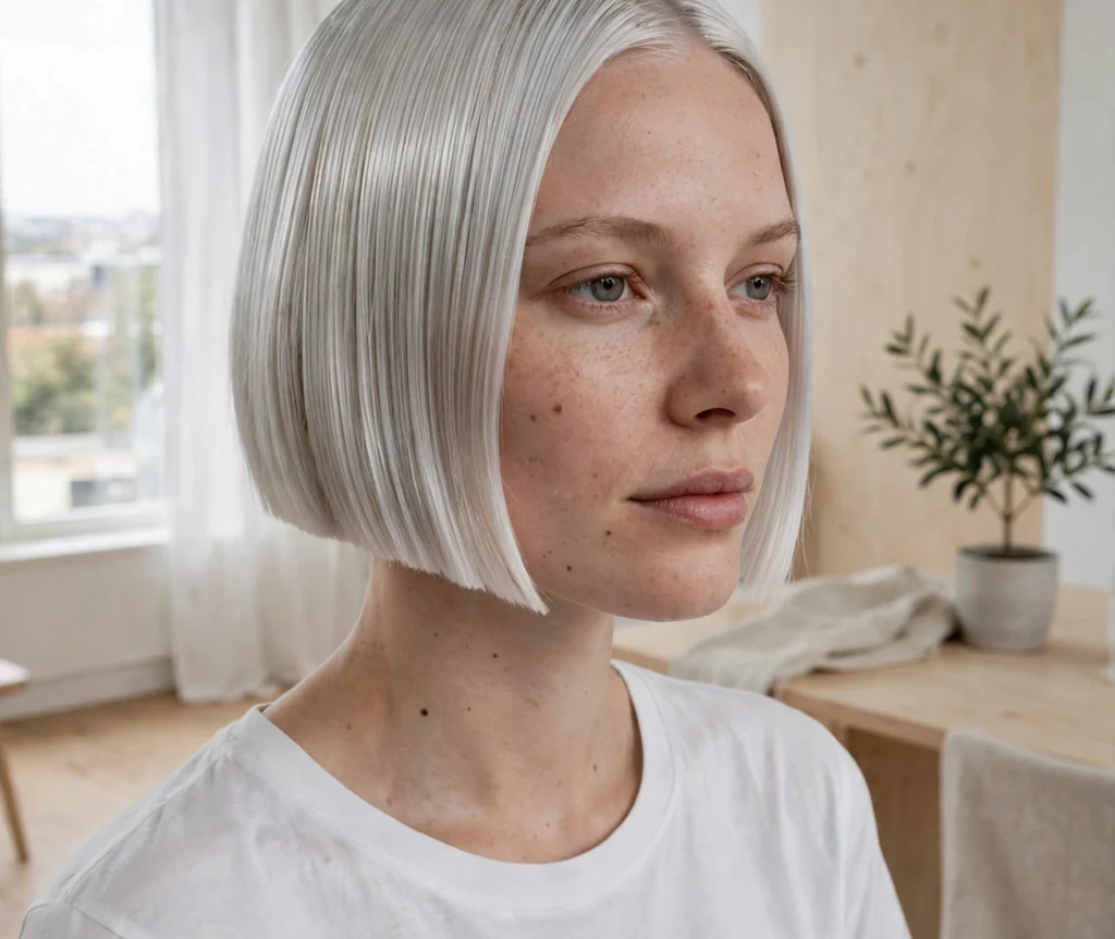 Platinum blunt bob
