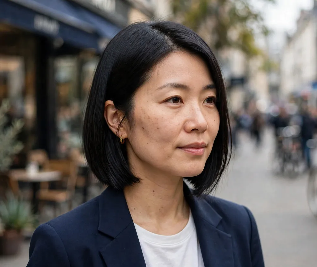 Asymmetrical blunt bob