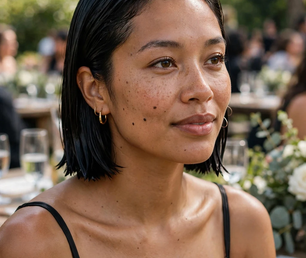 Wet-look blunt bob
