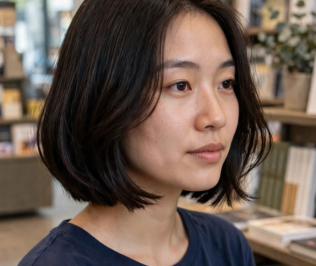 Blunt bob with subtle waves