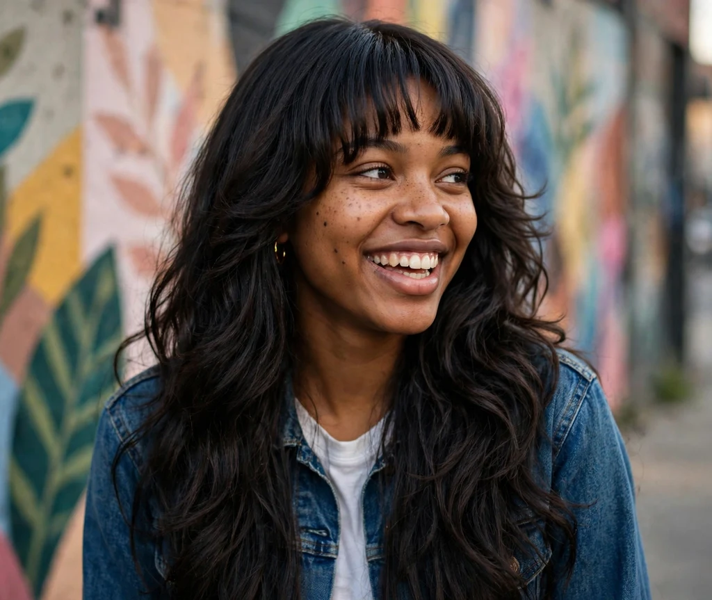 Clip-In Bangs With Long Layers
