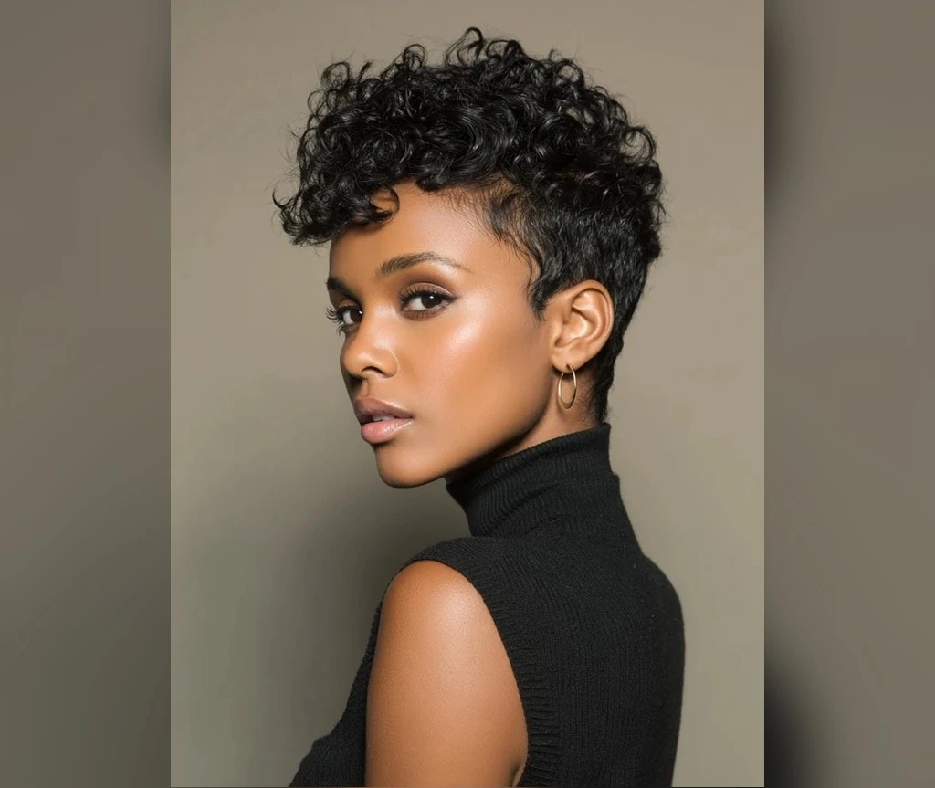 Curly Crop with Curly Bangs
