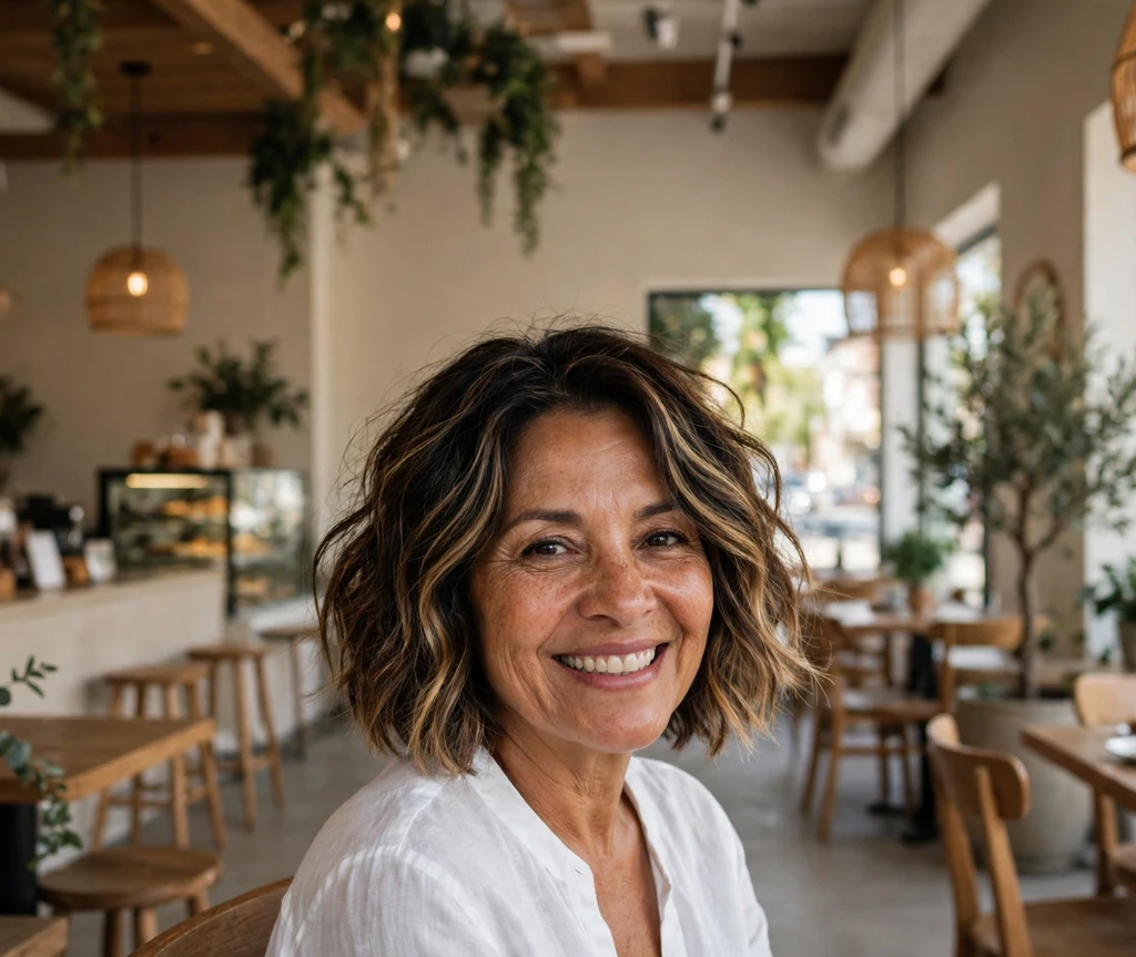 textured bob with balayage