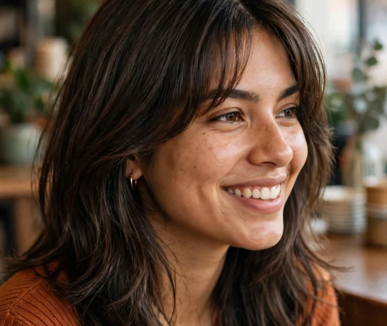42 Flattering Shoulder Length Layered Hair With Bangs Full Of Movement