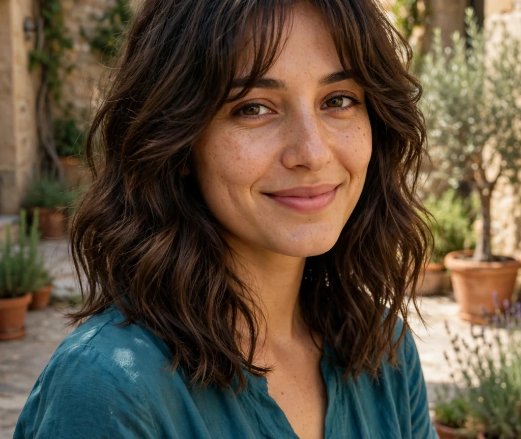 Voluminous Blowout Layers With Bangs