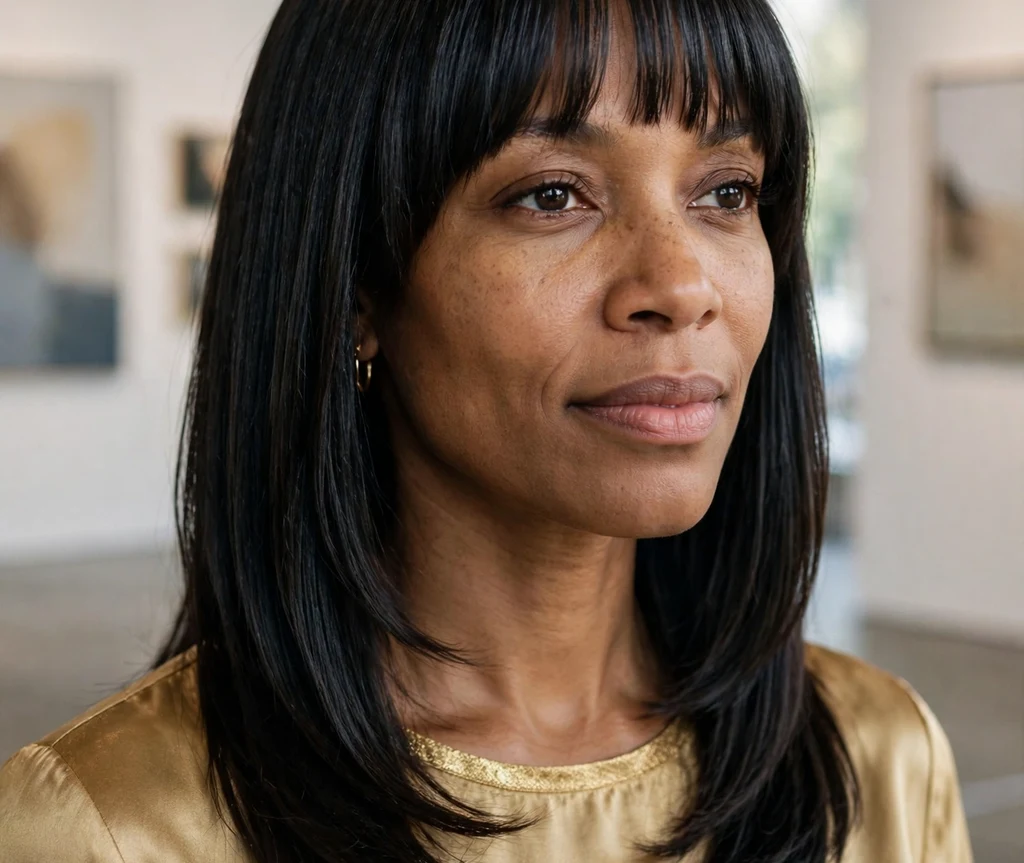 Wavy Layers With Curtain Bangs