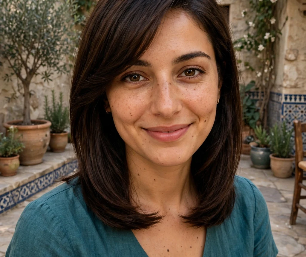 Defined Curls With Layered Bangs