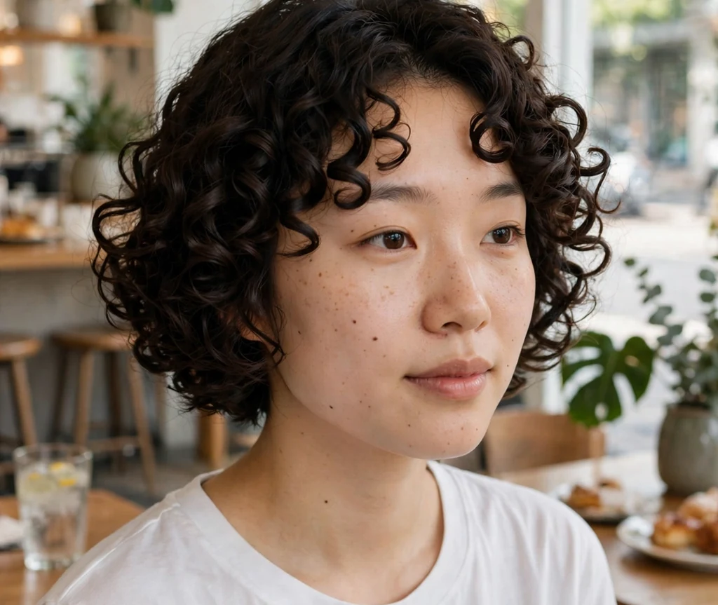 Short curly bob with ringlets