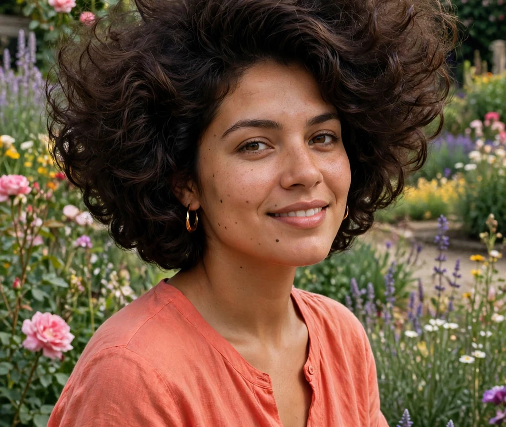 Short curly bob with volume