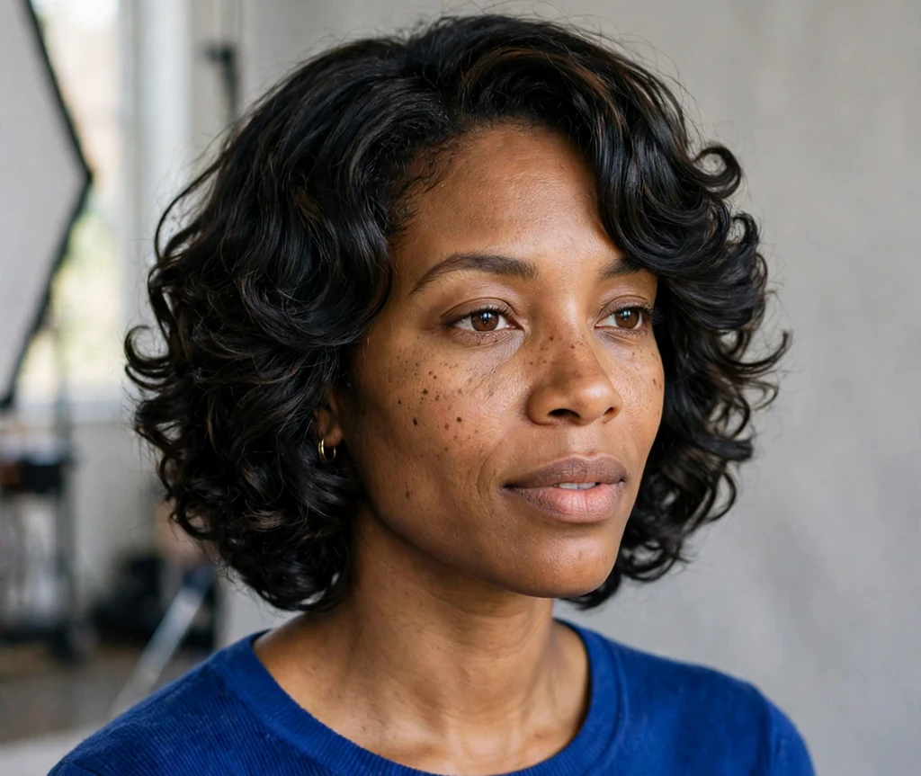 Short curly bob with layers