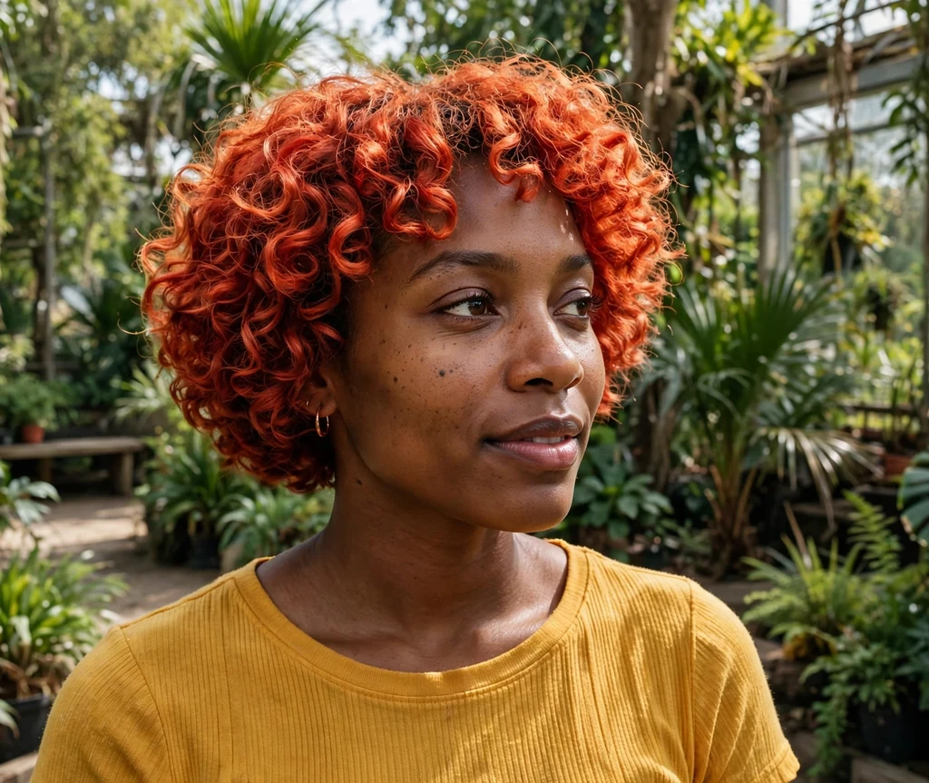 Short curly bob with copper