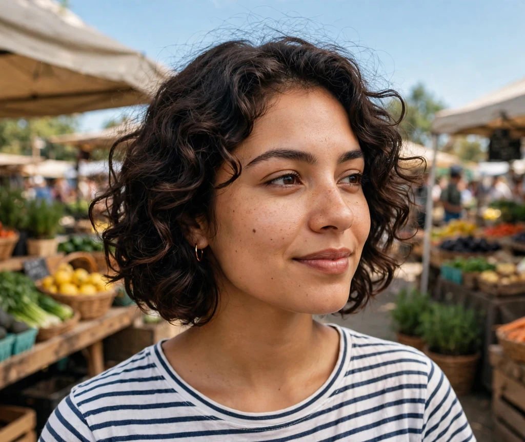 Short curly bob with loose curls