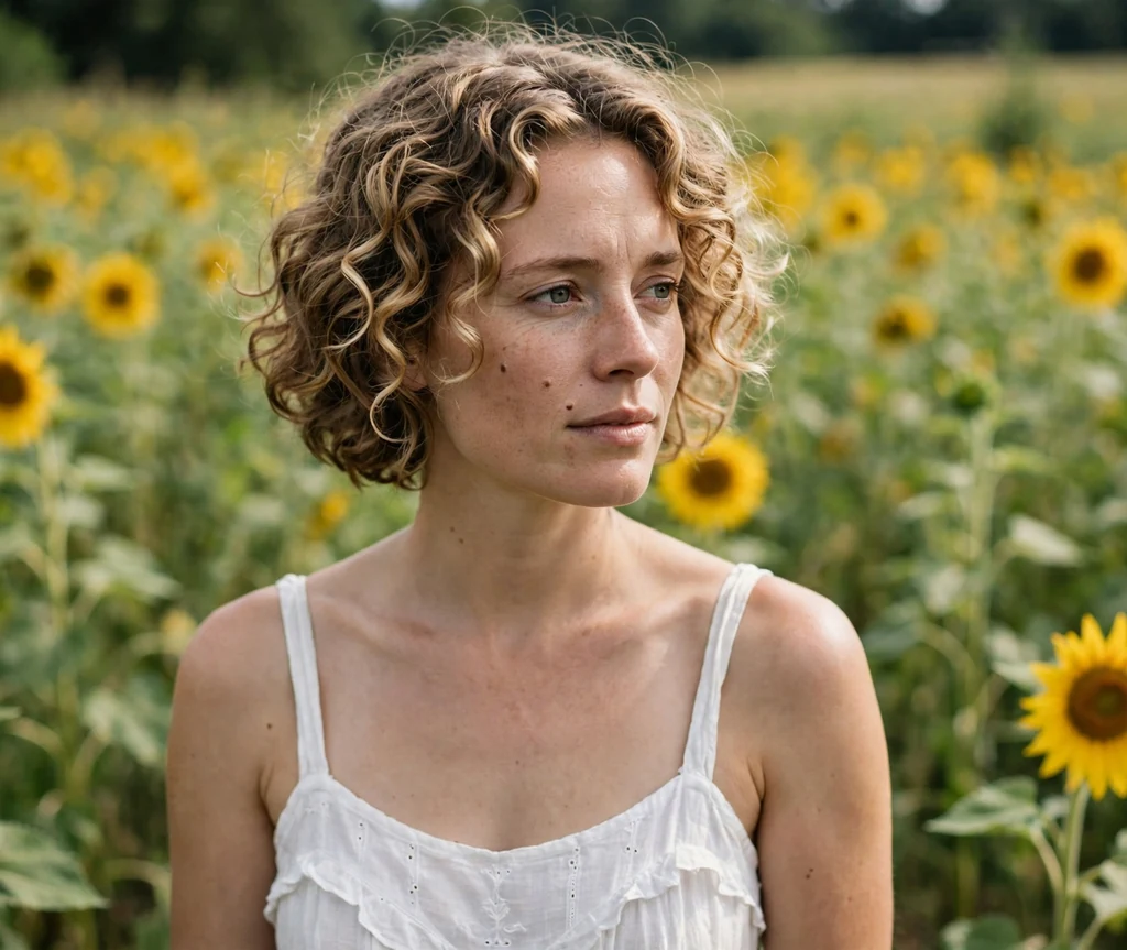 Short curly bob with face-framing curls