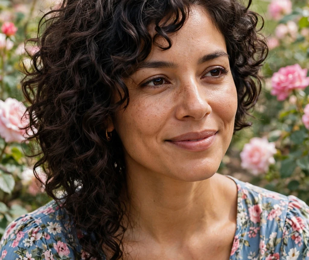 Short curly bob with asymmetry