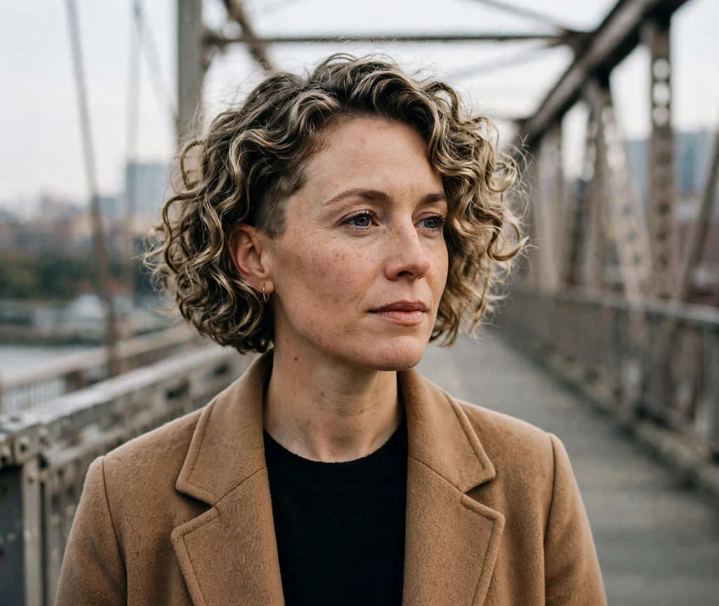 Short curly bob with undercut nape