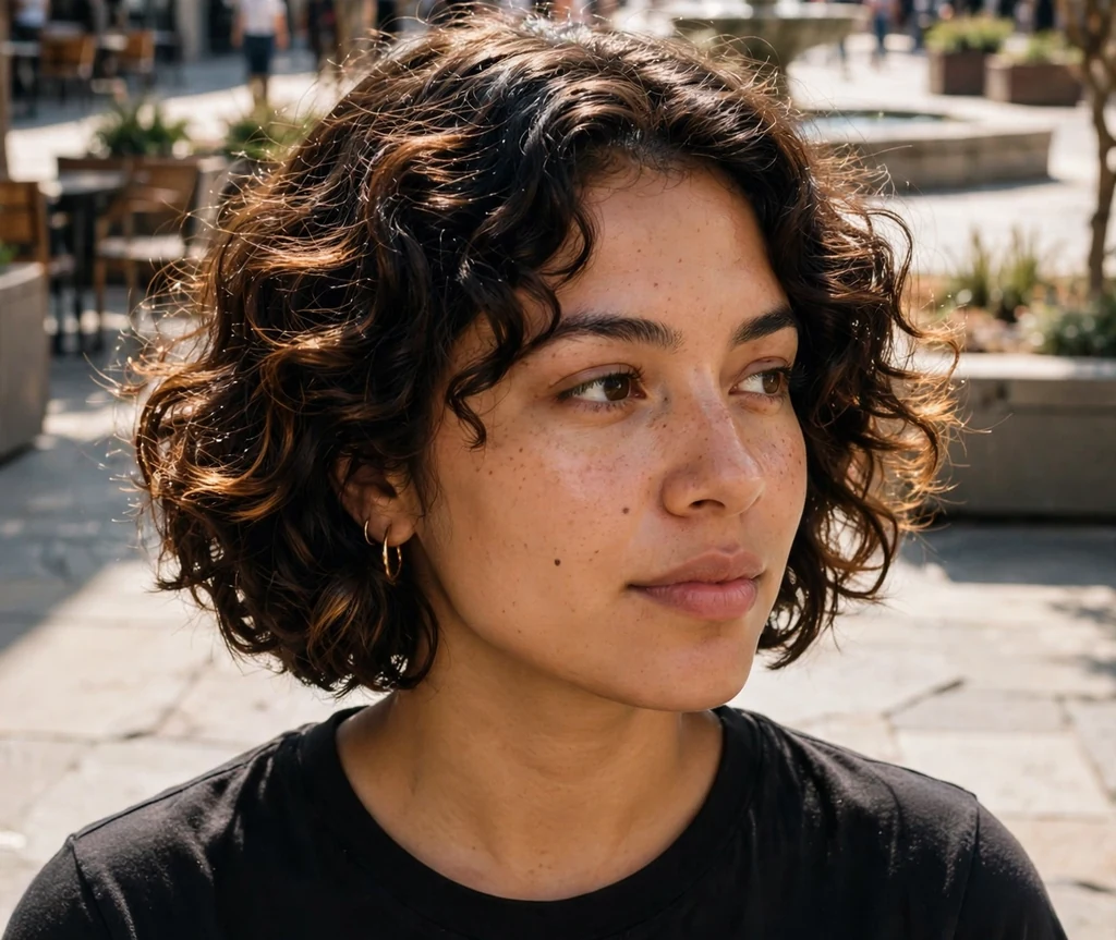 Espresso short curly bob