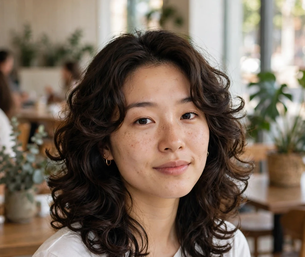 Layered curly bob with movement
