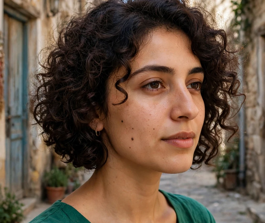 Curly inverted bob