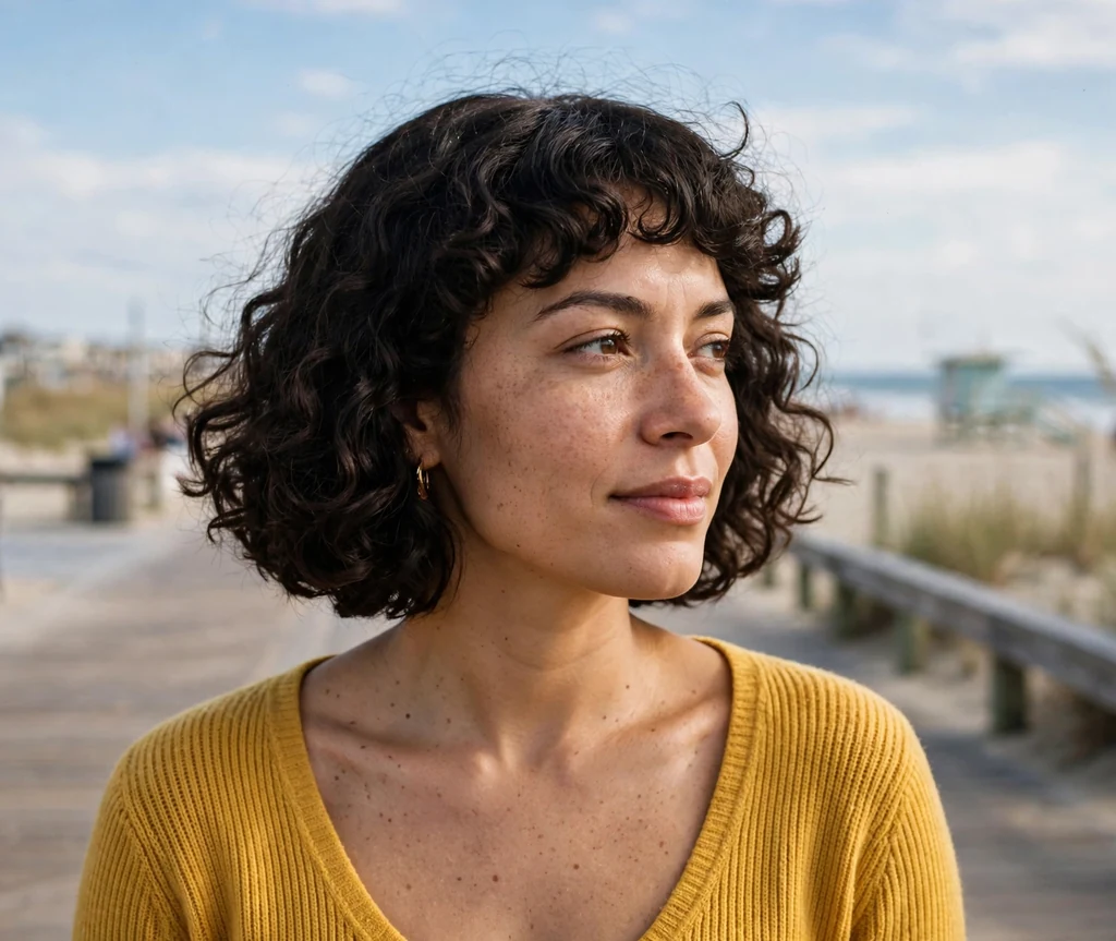 Curly A-line bob