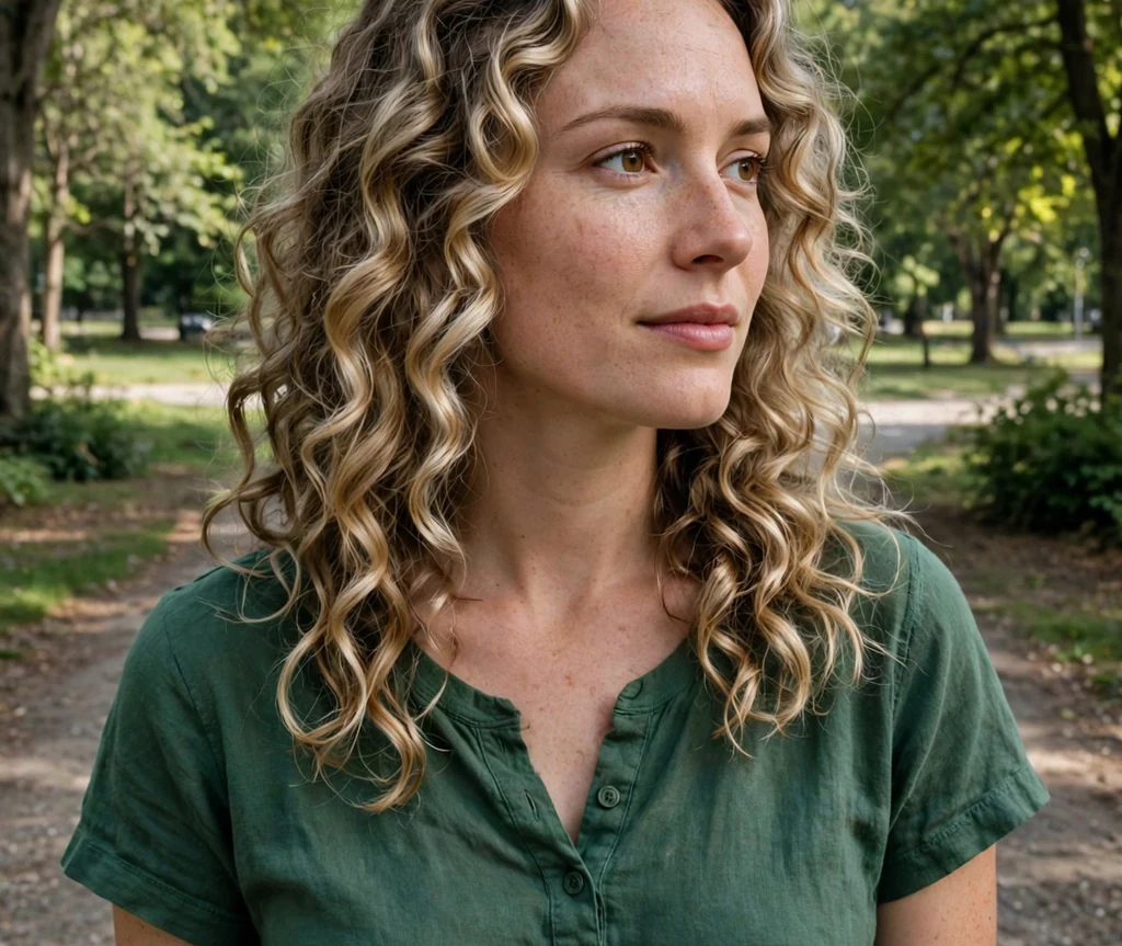 Curly lob long bob
