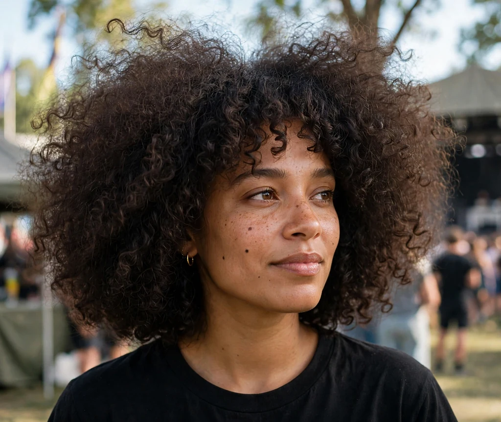 Voluminous curly bob