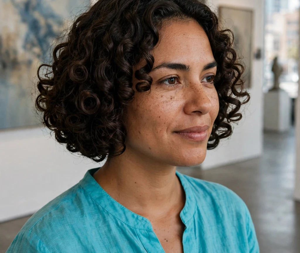 Defined-ringlet curly bob