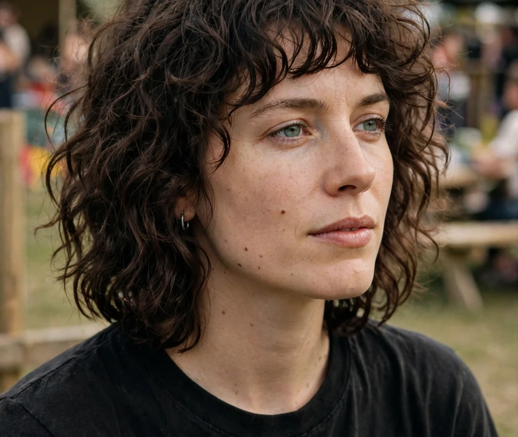 Curly shaggy bob