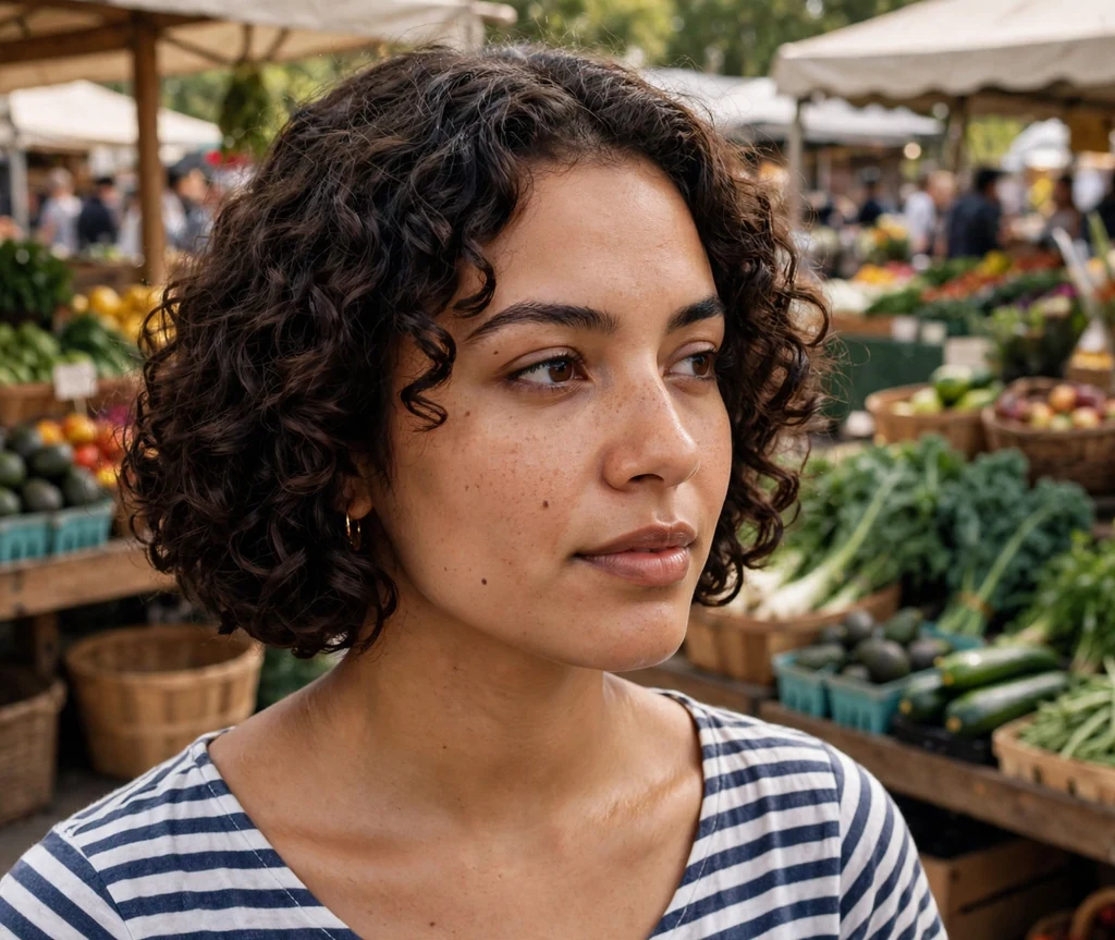 Chin-length curly bob