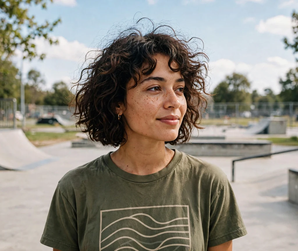 Messy curly bob