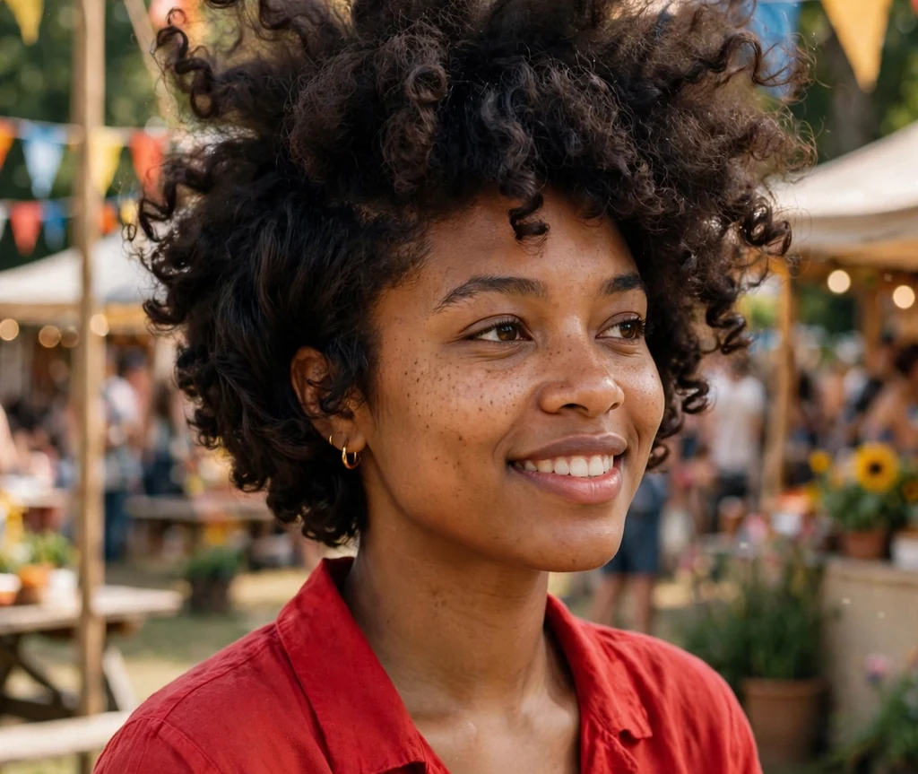 Short curly bob with crown volume