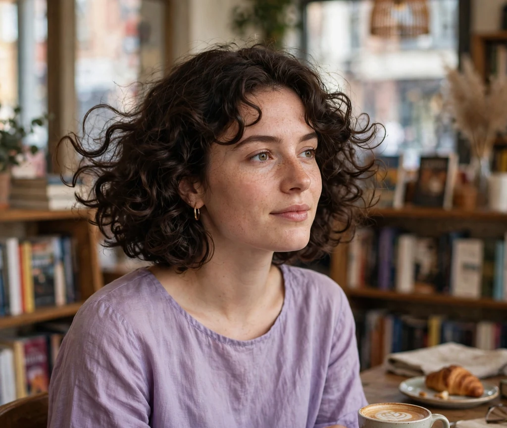 Curly bob with soft layers
