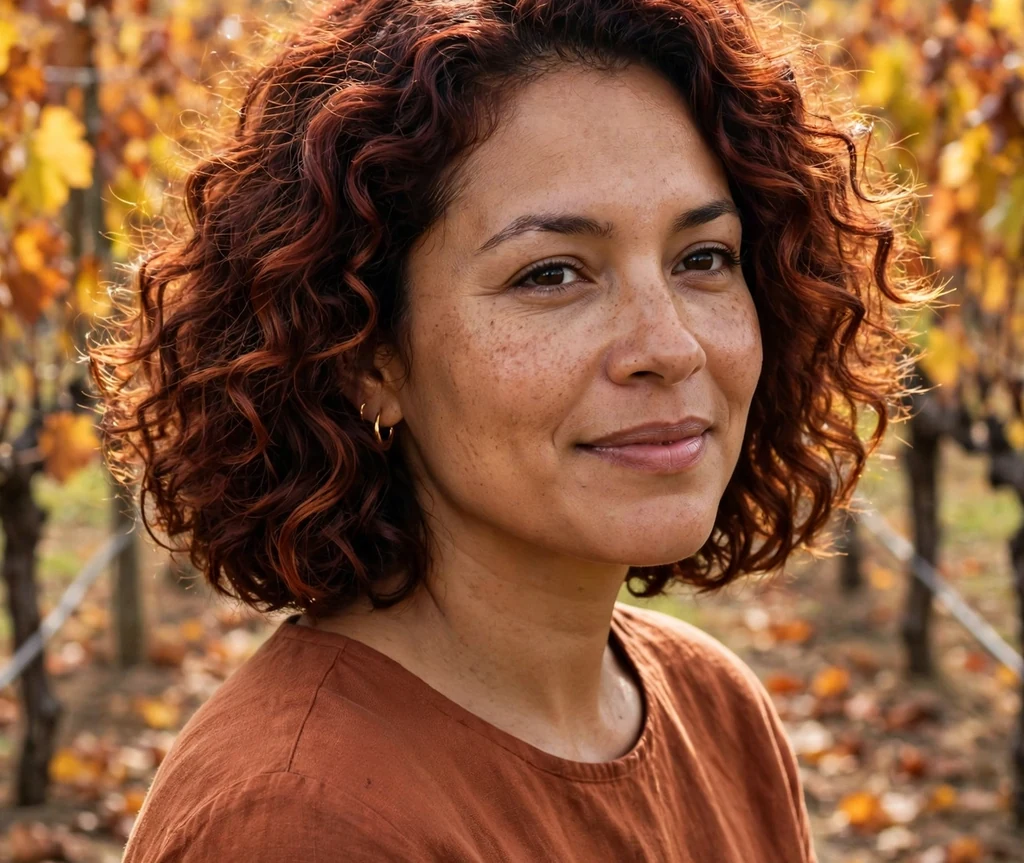 Curly bob with auburn dimension
