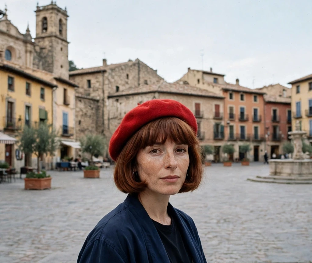 red beret french bob with a slightly wispy full fringe