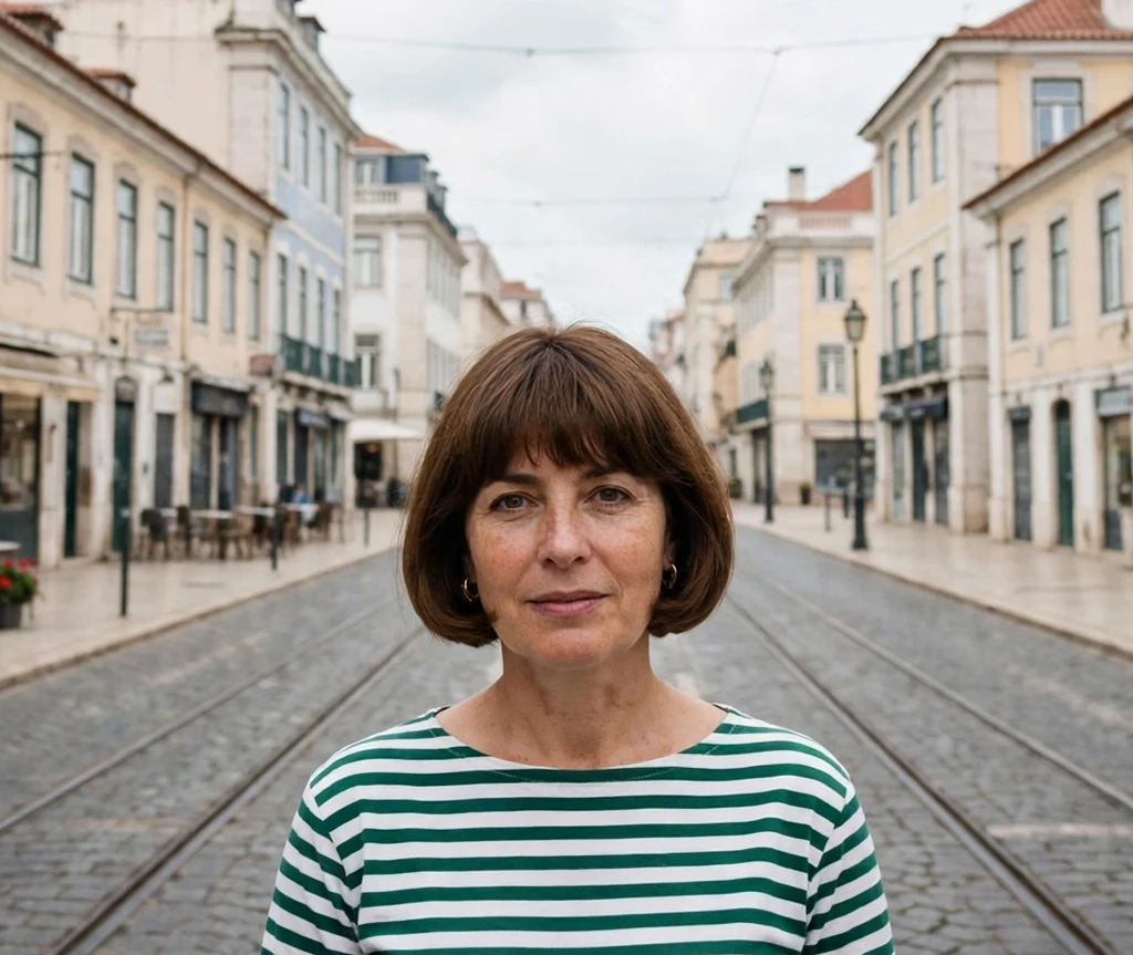breton stripe french bob with a soft textured fringe