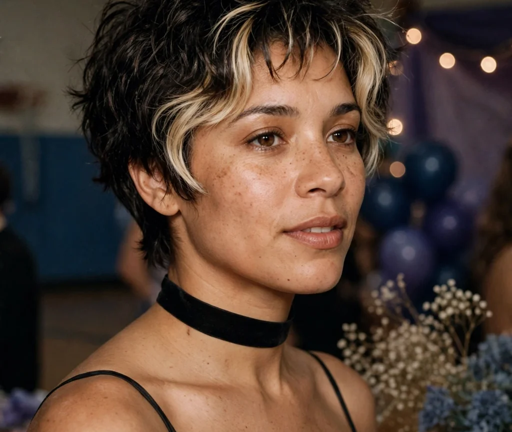 90s chunky highlights bixie haircut