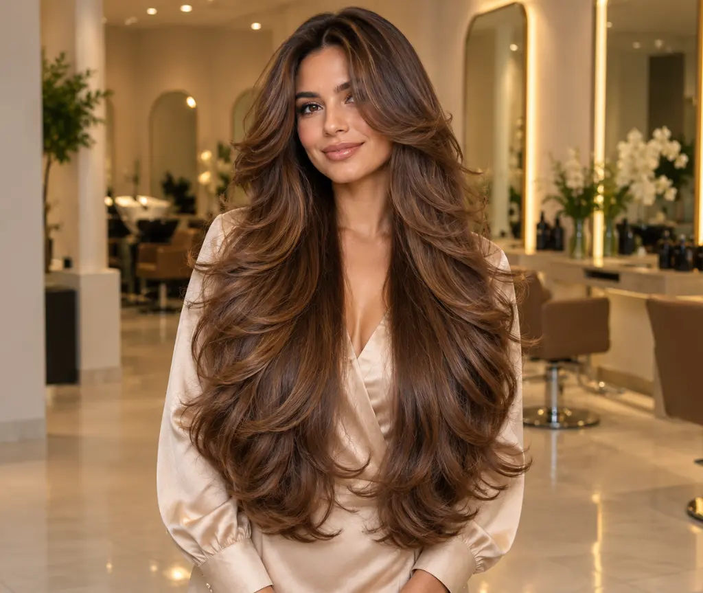 Feathered Butterfly Haircut With a Bouncy Blowout
