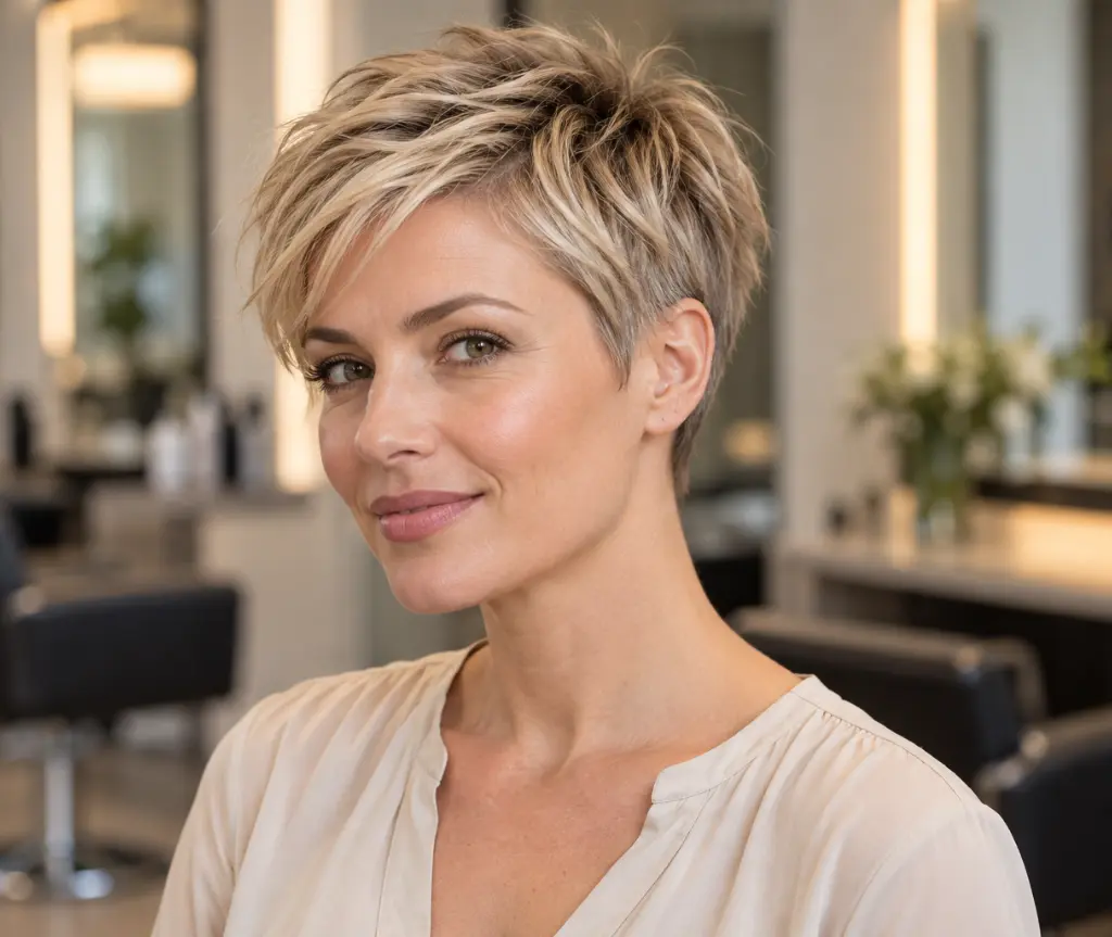 Beige Blonde Tapered Pixie