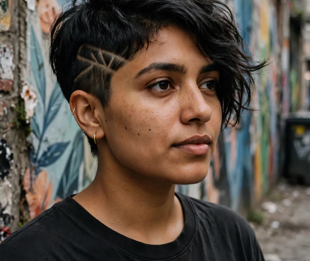 Razored bixie haircut