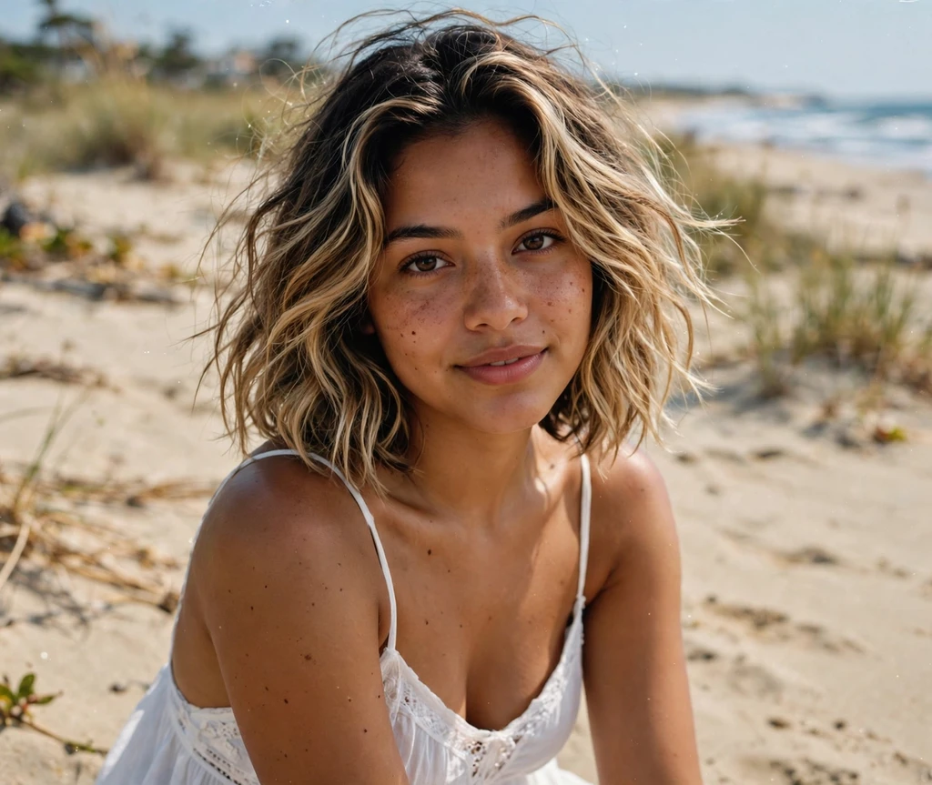 Wavy beach bob haircut