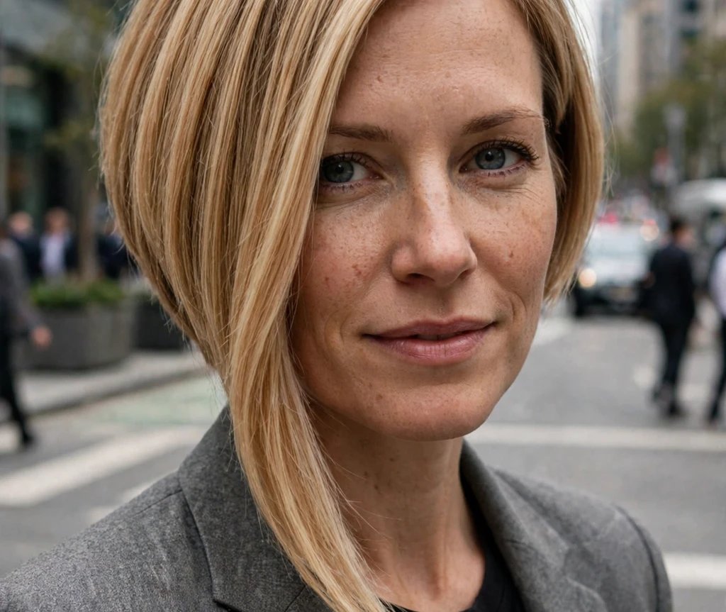 Angled bob haircut