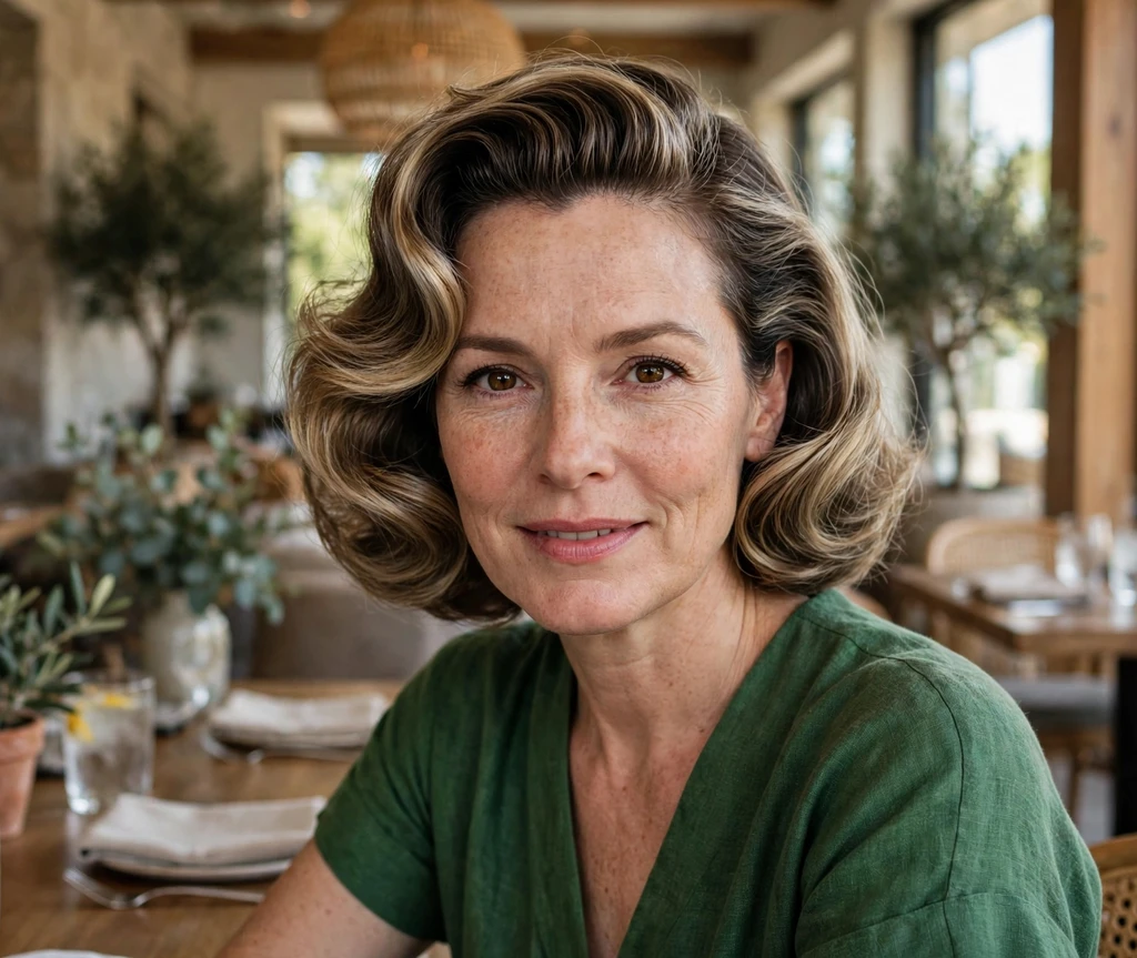 Bob with deep side part haircut