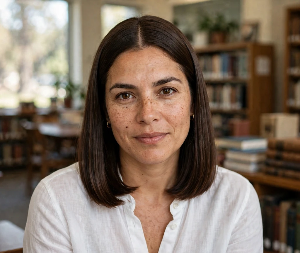Center-parted bob haircut