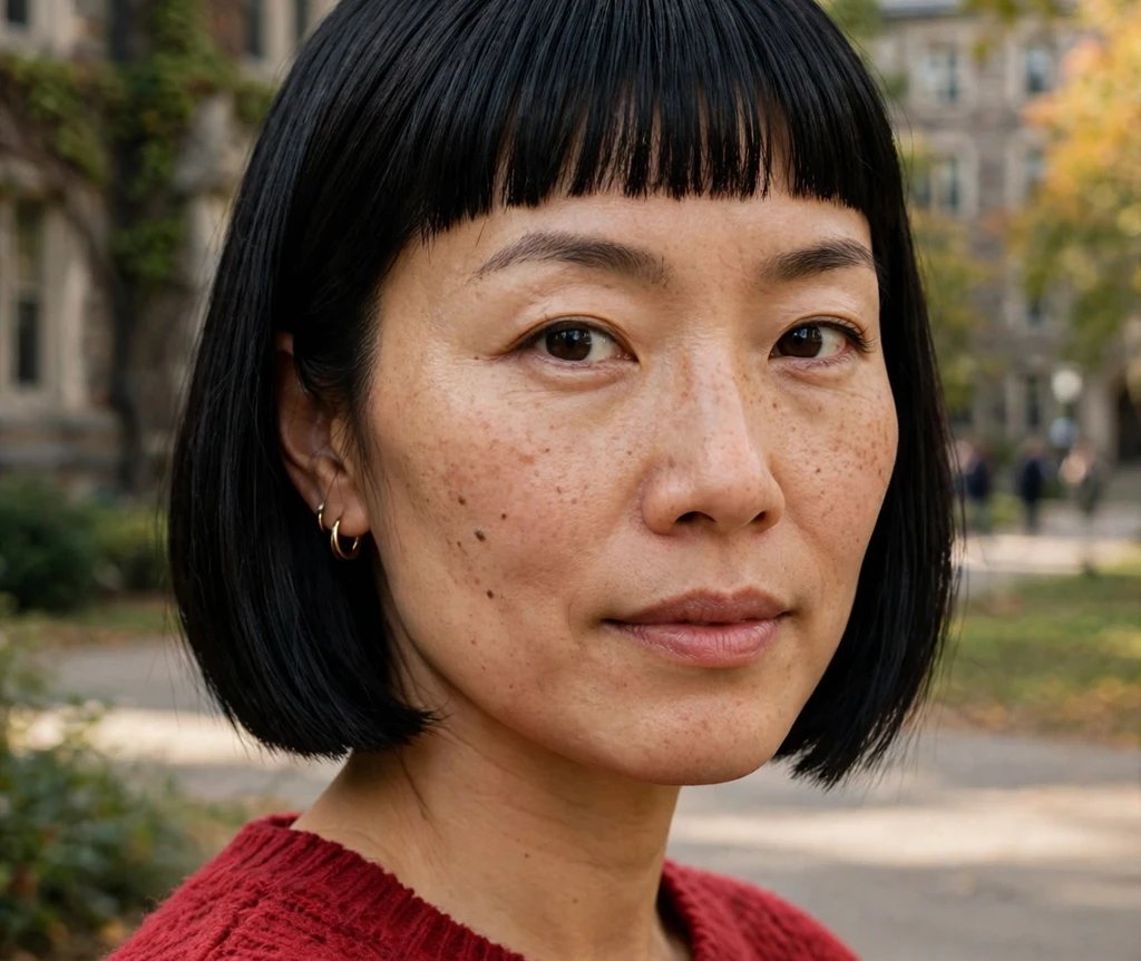 Blunt bob with bangs haircut