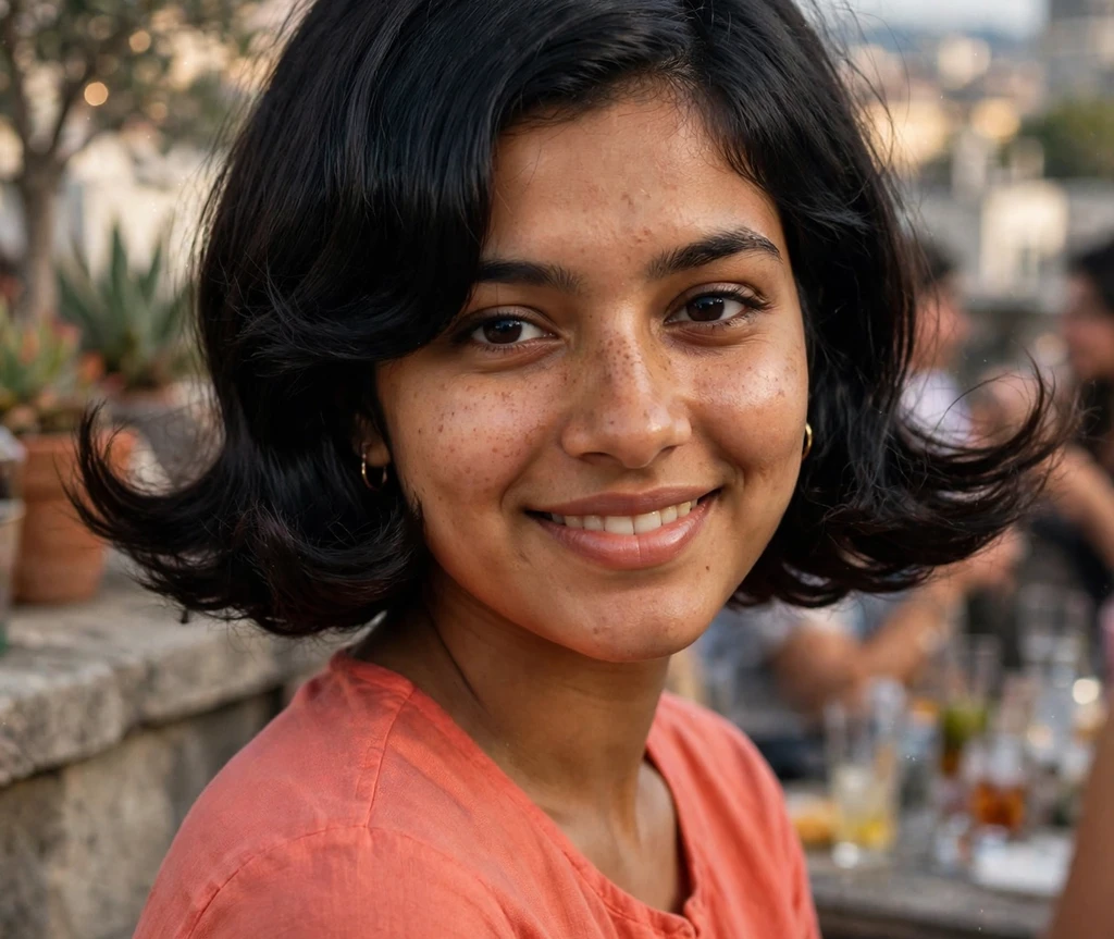 Flipped-out bob haircut