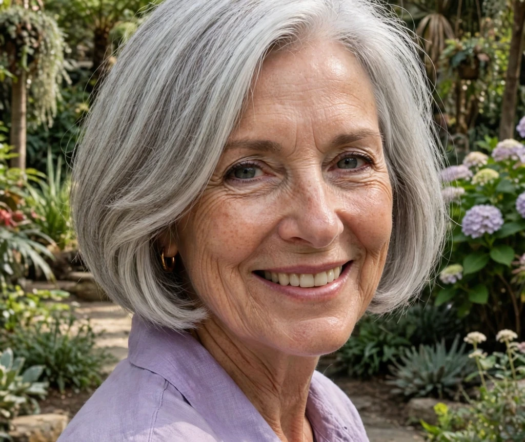 Silver fox bob haircut